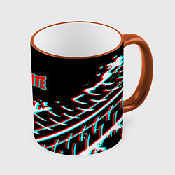 Кружка 3D Fortnite краски глитч, цвет: 3D-оранжевый кант