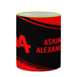 Кружка 3D Asking Alexandria - red gradient по-горизонтали, цвет: 3D-светло-зеленый кант — фото 2