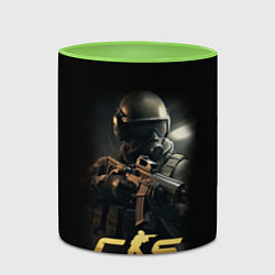 Кружка 3D CS counter terrorist, цвет: 3D-белый + светло-зеленый — фото 2