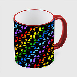 Кружка 3D Marshmello pattern neon, цвет: 3D-красный кант