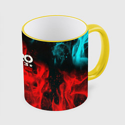 Кружка 3D Metro 2033 fire, цвет: 3D-желтый кант