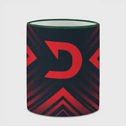 Кружка 3D Красный символ Deadlock на темном фоне со стрелкам, цвет: 3D-зеленый кант — фото 2