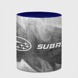 Кружка 3D Subaru - grey gradient по-горизонтали, цвет: 3D-белый + синий — фото 2