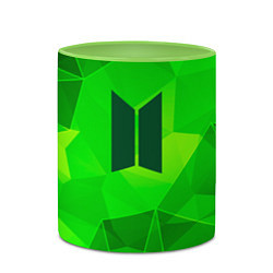 Кружка 3D BTS green poly, цвет: 3D-белый + светло-зеленый — фото 2