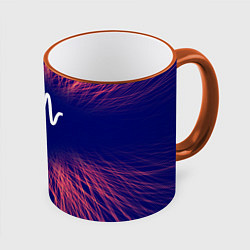 Кружка 3D Arctic Monkeys red energy, цвет: 3D-оранжевый кант