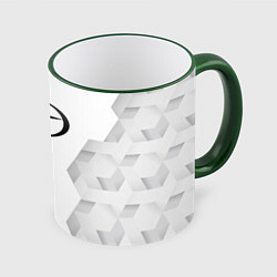 Кружка 3D JAC white poly, цвет: 3D-зеленый кант