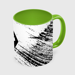 Кружка 3D The Elder Scrolls чёрно белые краски, цвет: 3D-белый + светло-зеленый