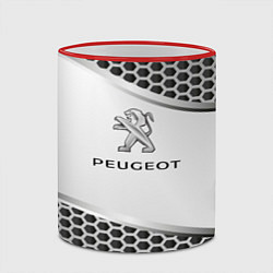 Кружка 3D Peugeot carbon metal, цвет: 3D-красный кант — фото 2