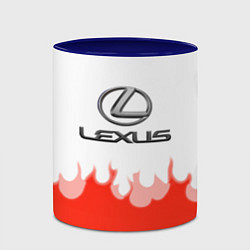 Кружка 3D Lexus fire, цвет: 3D-белый + синий — фото 2