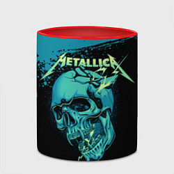 Кружка 3D Metallica - молния пробивает череп, цвет: 3D-белый + красный — фото 2