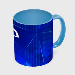 Кружка 3D Evanescence blue poly, цвет: 3D-белый + небесно-голубой