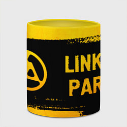 Кружка 3D Linkin Park 2024 - gold gradient по-горизонтали, цвет: 3D-белый + желтый — фото 2