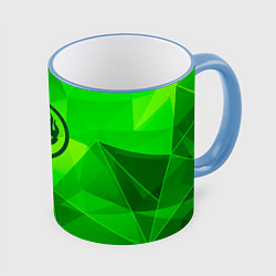 Кружка 3D The Offspring green poly, цвет: 3D-небесно-голубой кант