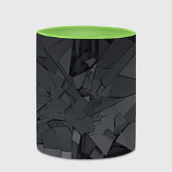 Кружка 3D Трещины, цвет: 3D-белый + светло-зеленый — фото 2