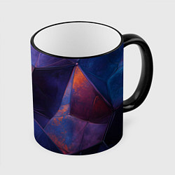 Кружка 3D Искаженная геометрия с эффектом потертостей, цвет: 3D-черный кант