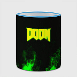 Кружка 3D Doom кислотное лого огонь, цвет: 3D-небесно-голубой кант — фото 2