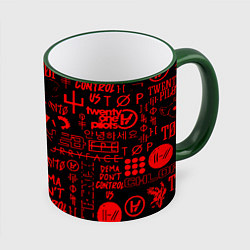 Кружка 3D Twenty one pilots pattern rock steel, цвет: 3D-зеленый кант