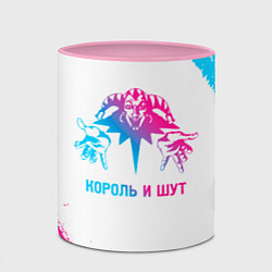 Кружка 3D Король и Шут neon gradient style, цвет: 3D-белый + розовый — фото 2