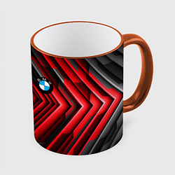 Кружка 3D BMW geometry stripes red, цвет: 3D-оранжевый кант