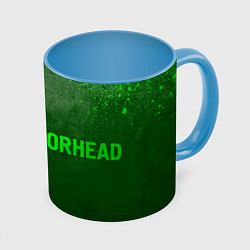 Кружка 3D Motorhead - green gradient по-горизонтали, цвет: 3D-белый + небесно-голубой