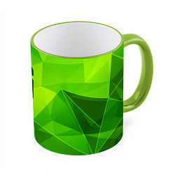 Кружка 3D Rainbow Six green poly, цвет: 3D-светло-зеленый кант