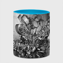 Кружка 3D Абстракция оптический узор, цвет: 3D-белый + небесно-голубой — фото 2