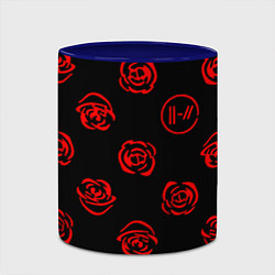 Кружка 3D Twenty one pilots rose pattern, цвет: 3D-белый + синий — фото 2