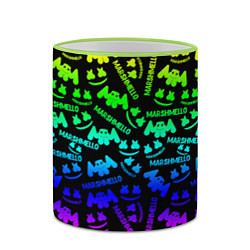 Кружка 3D Marshmello neon steel pattern, цвет: 3D-светло-зеленый кант — фото 2