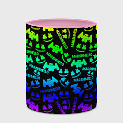 Кружка 3D Marshmello neon steel pattern, цвет: 3D-белый + розовый — фото 2