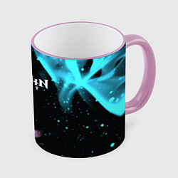 Кружка 3D Genshin Impact flame neon, цвет: 3D-розовый кант