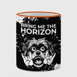 Кружка 3D Bring Me the Horizon рок пес, цвет: 3D-оранжевый кант — фото 2