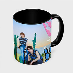Кружка 3D ATE Stray Kids Bang Chan I N Lee Know Changbin, цвет: 3D-белый + черный