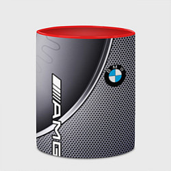 Кружка 3D BMW metalic auto metal, цвет: 3D-белый + красный — фото 2