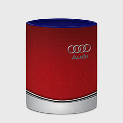 Кружка 3D Audi metal car steel, цвет: 3D-белый + синий — фото 2