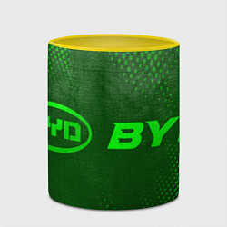 Кружка 3D BYD - green gradient по-горизонтали, цвет: 3D-белый + желтый — фото 2