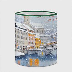 Кружка 3D Заснеженный Санкт-Петербург, цвет: 3D-зеленый кант — фото 2