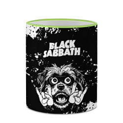 Кружка 3D Black Sabbath рок пес, цвет: 3D-светло-зеленый кант — фото 2