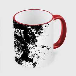 Кружка 3D Red Hot Chili Peppers рок пес, цвет: 3D-красный кант
