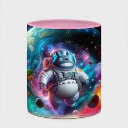 Кружка 3D Astronaut Totoro in neon space - ai art fantasy, цвет: 3D-белый + розовый — фото 2