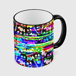 Кружка 3D Marshmello music краски, цвет: 3D-черный кант