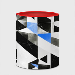 Кружка 3D Black and blue abstraction on a white background, цвет: 3D-белый + красный — фото 2