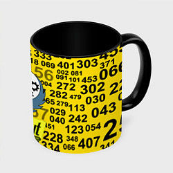 Кружка 3D Fallout pattern symbol, цвет: 3D-белый + черный