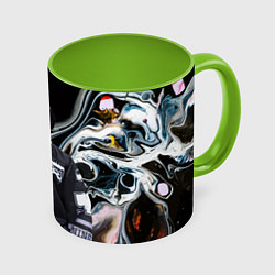 Кружка 3D Slava Marlow music artist, цвет: 3D-белый + светло-зеленый