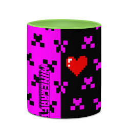 Кружка 3D Minecraft love game, цвет: 3D-белый + светло-зеленый — фото 2