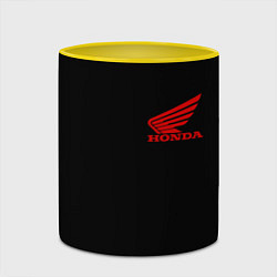 Кружка 3D Honda red logo auto steel, цвет: 3D-белый + желтый — фото 2