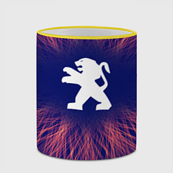 Кружка 3D Peugeot red energy, цвет: 3D-желтый кант — фото 2