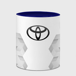 Кружка 3D Toyota white poly, цвет: 3D-белый + синий — фото 2