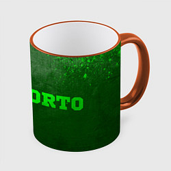 Кружка 3D Porto - green gradient по-горизонтали, цвет: 3D-оранжевый кант