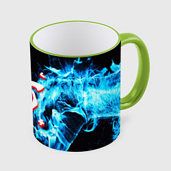 Кружка 3D Doom битва огонь, цвет: 3D-светло-зеленый кант