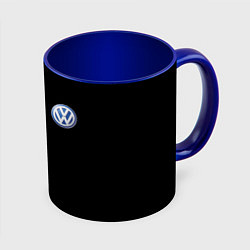 Кружка 3D Volkswagen logo auto, цвет: 3D-белый + синий